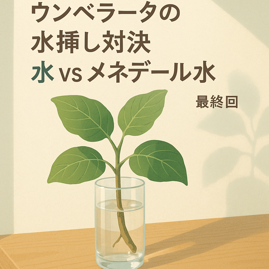 ウンベラータの水挿し対決　水 VS メネデール水　最終回