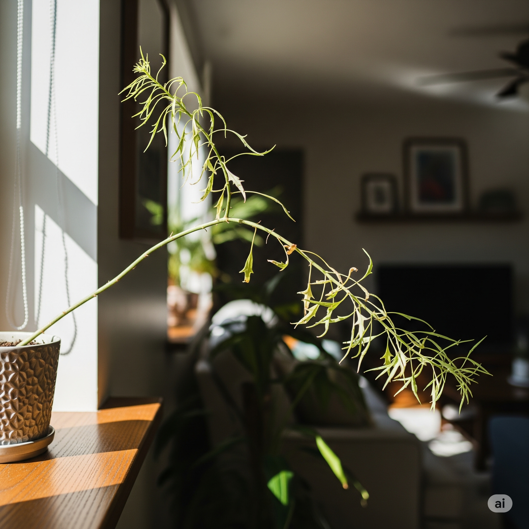 徒長している植物のイメージ画像