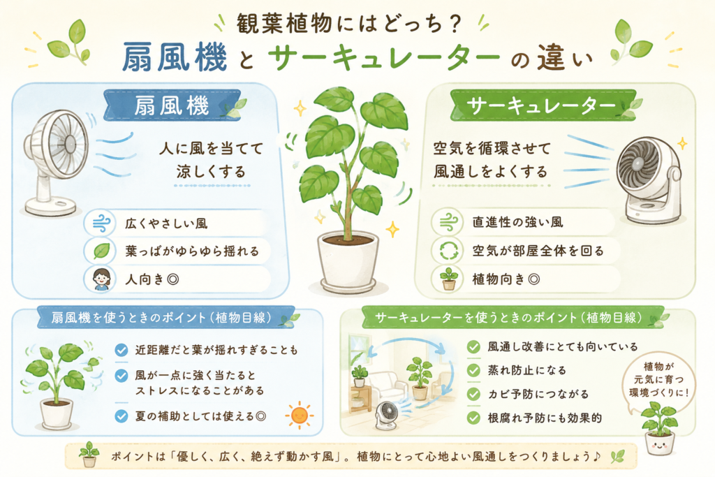 扇風機とサーキュレーターの違い