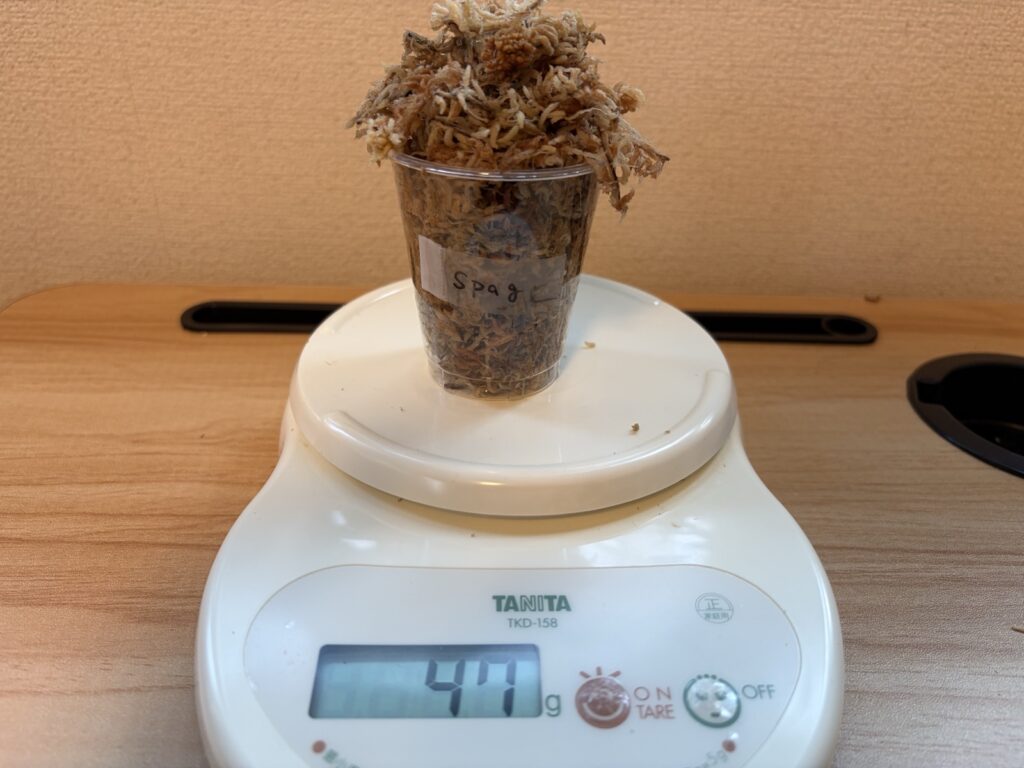 戻したスパグモスの重さは47g